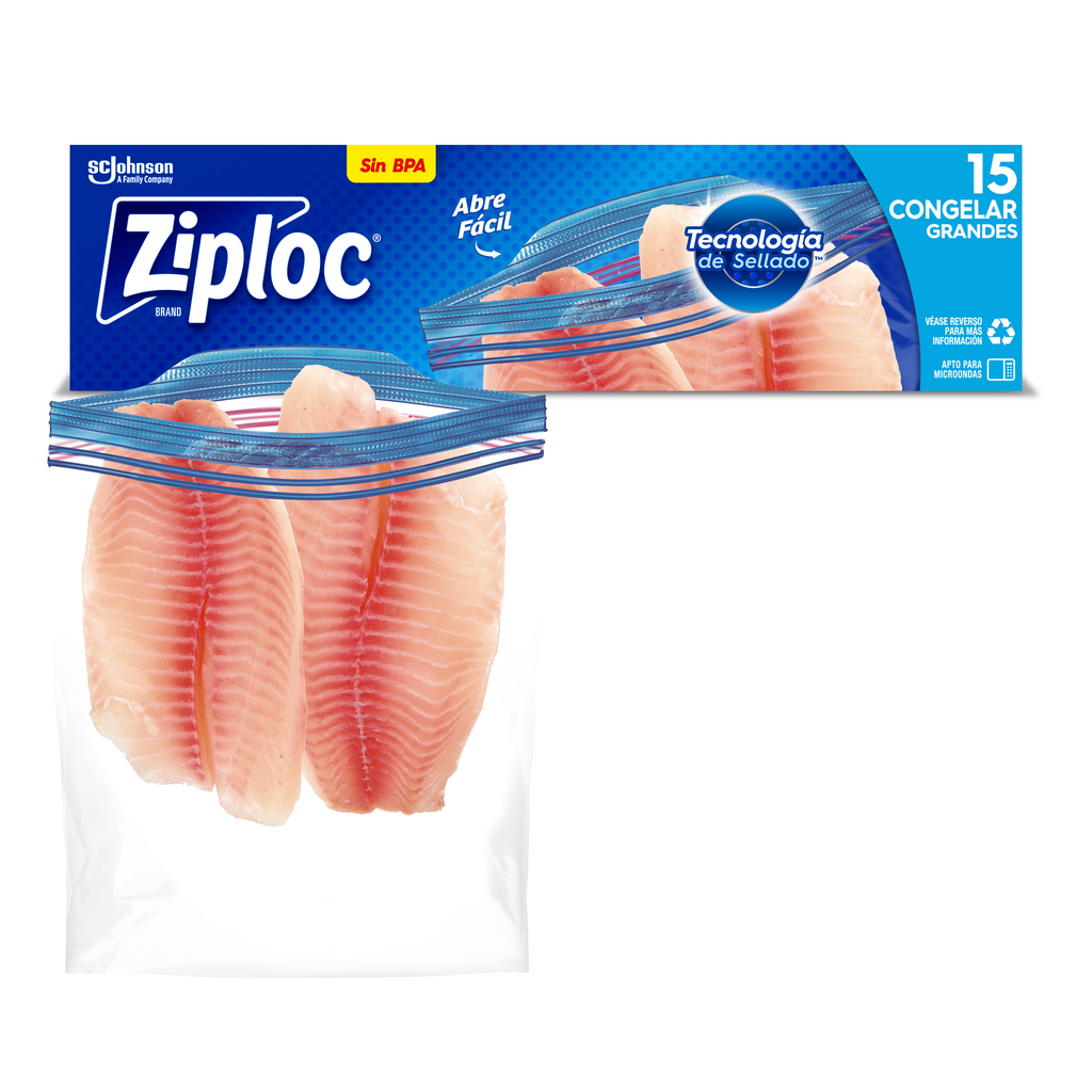 Ziploc Bolsa Reutilizable para Congelar Grandes 15 piezas