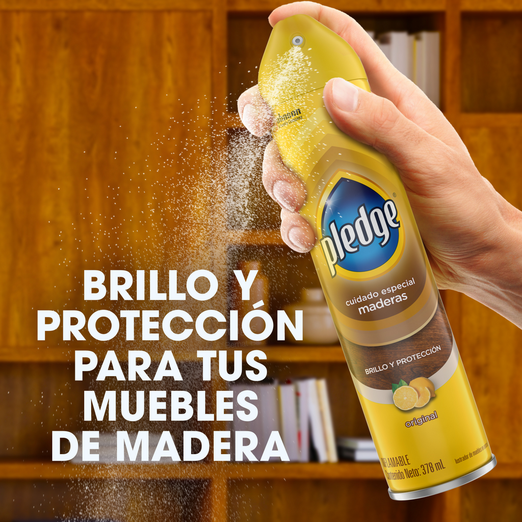 Pledge Maderas Lustrador de Muebles en Aerosol Original 275 mL