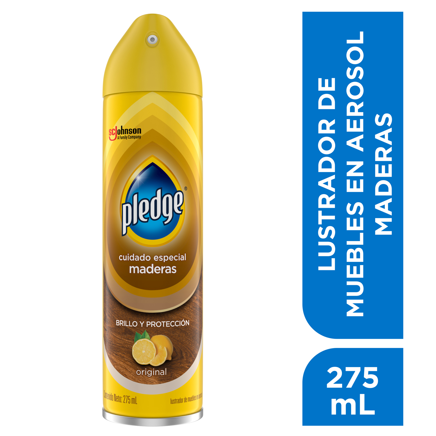 Pledge Maderas Lustrador de Muebles en Aerosol Original 275 mL