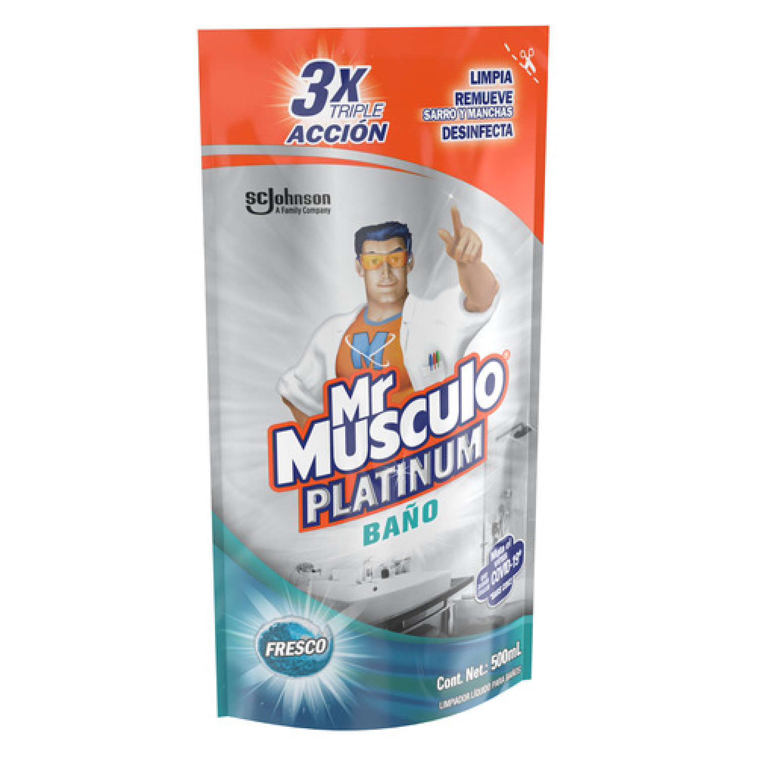Mr. Músculo Platinum, Baño, Repuesto 500mL