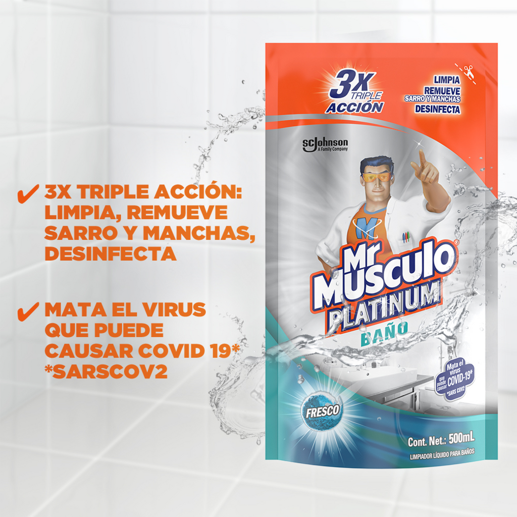 Mr. Músculo Platinum, Baño, Repuesto 500mL