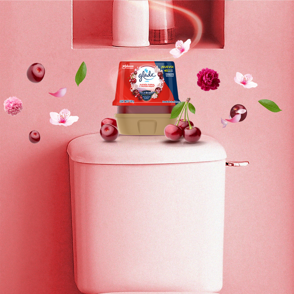 Glade Aromatizante de ambiente en gel Alegria Floral y Frutos Rojos 180g