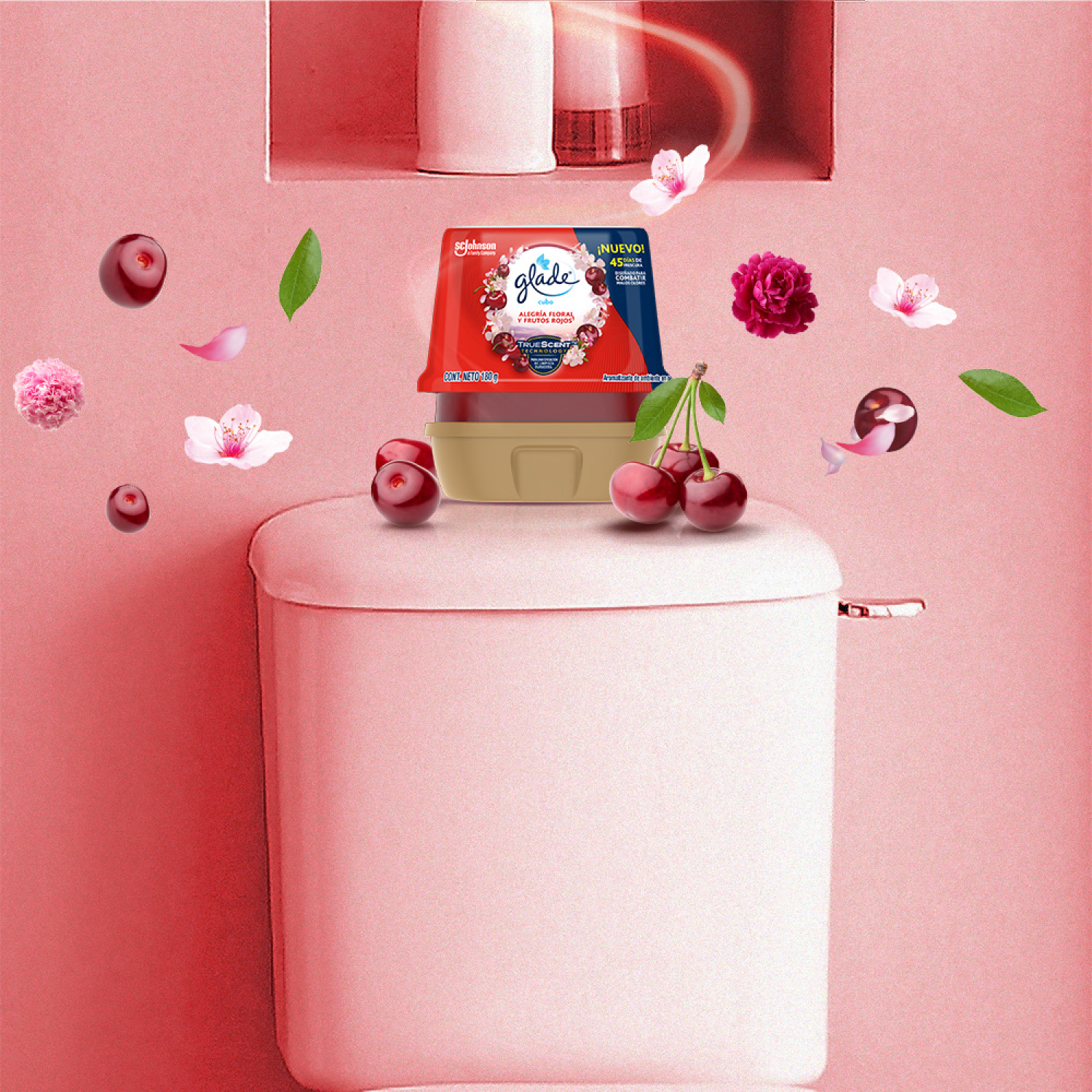 Glade Aromatizante de ambiente en gel Alegria Floral y Frutos Rojos 180g