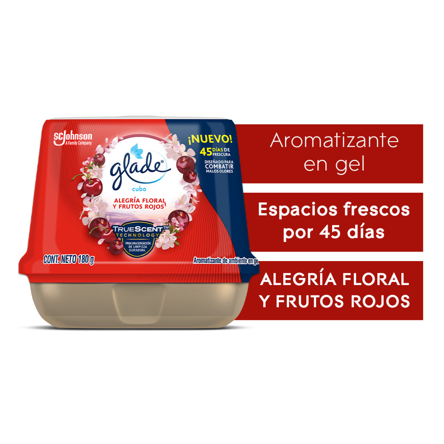 Glade Aromatizante de ambiente en gel Alegria Floral y Frutos Rojos 180g