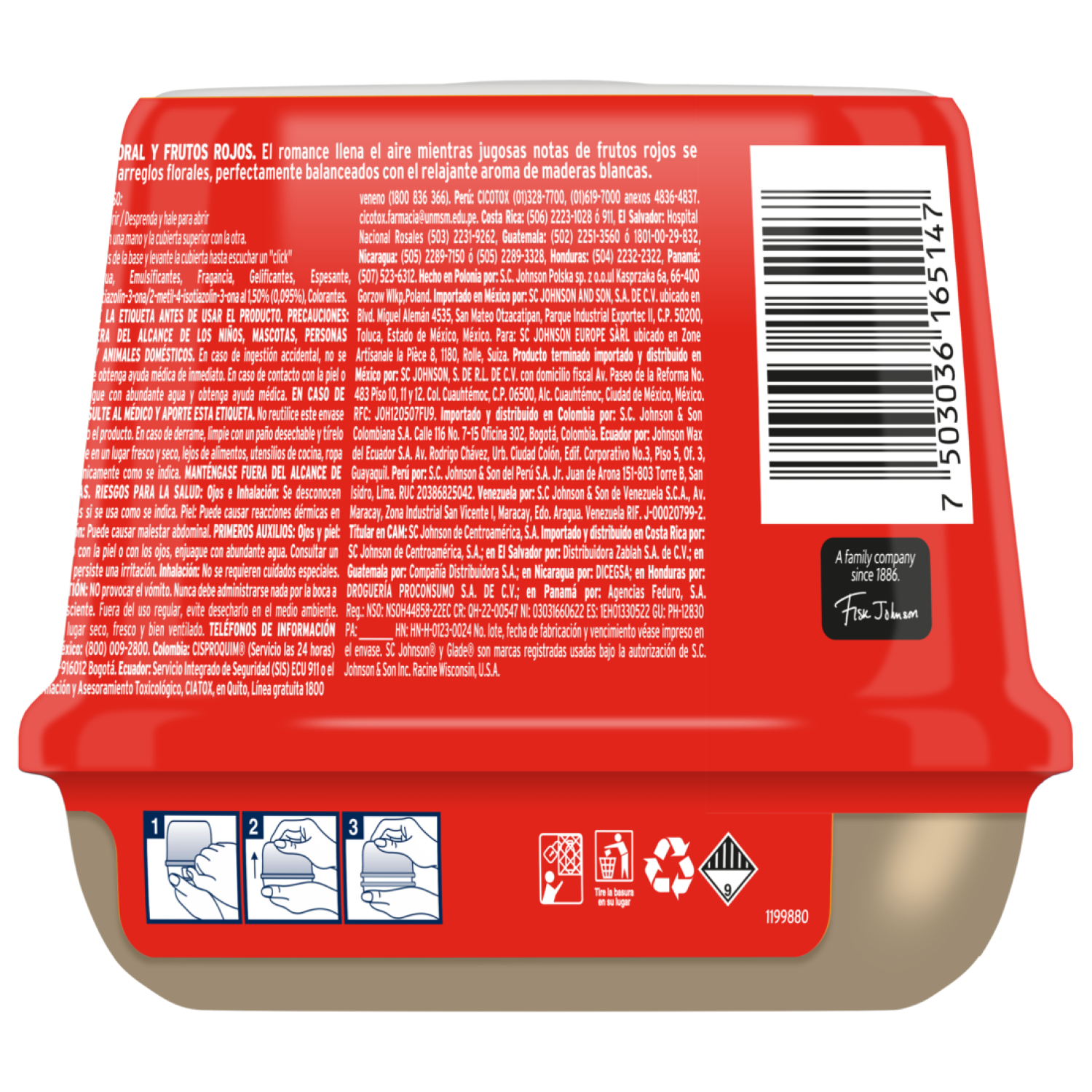 Glade Aromatizante de ambiente en gel Alegria Floral y Frutos Rojos 180g