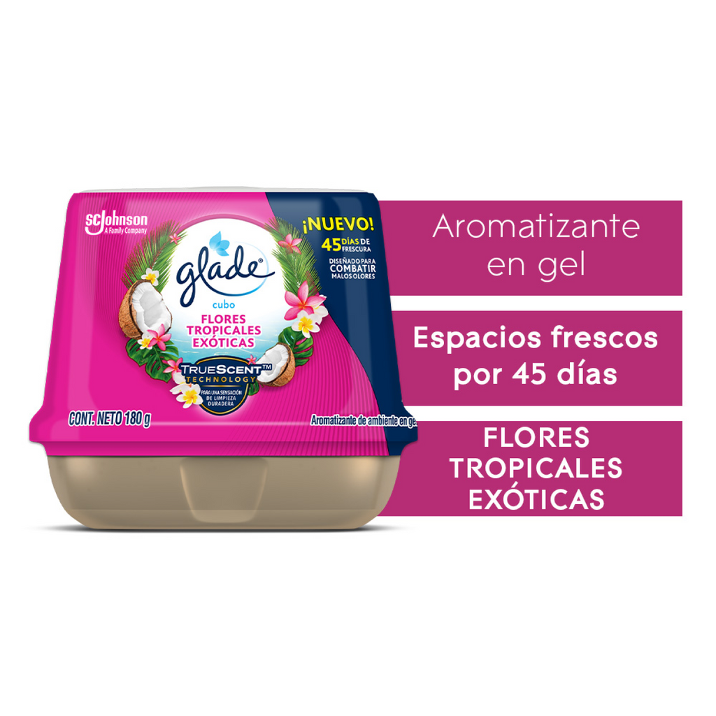 Glade Aromatizante de ambiente en gel Flores Tropicales 180g