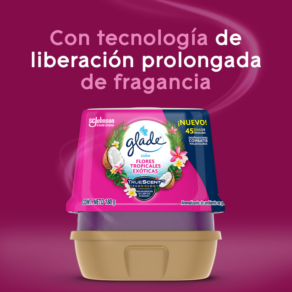Glade Aromatizante de ambiente en gel Flores Tropicales 180g