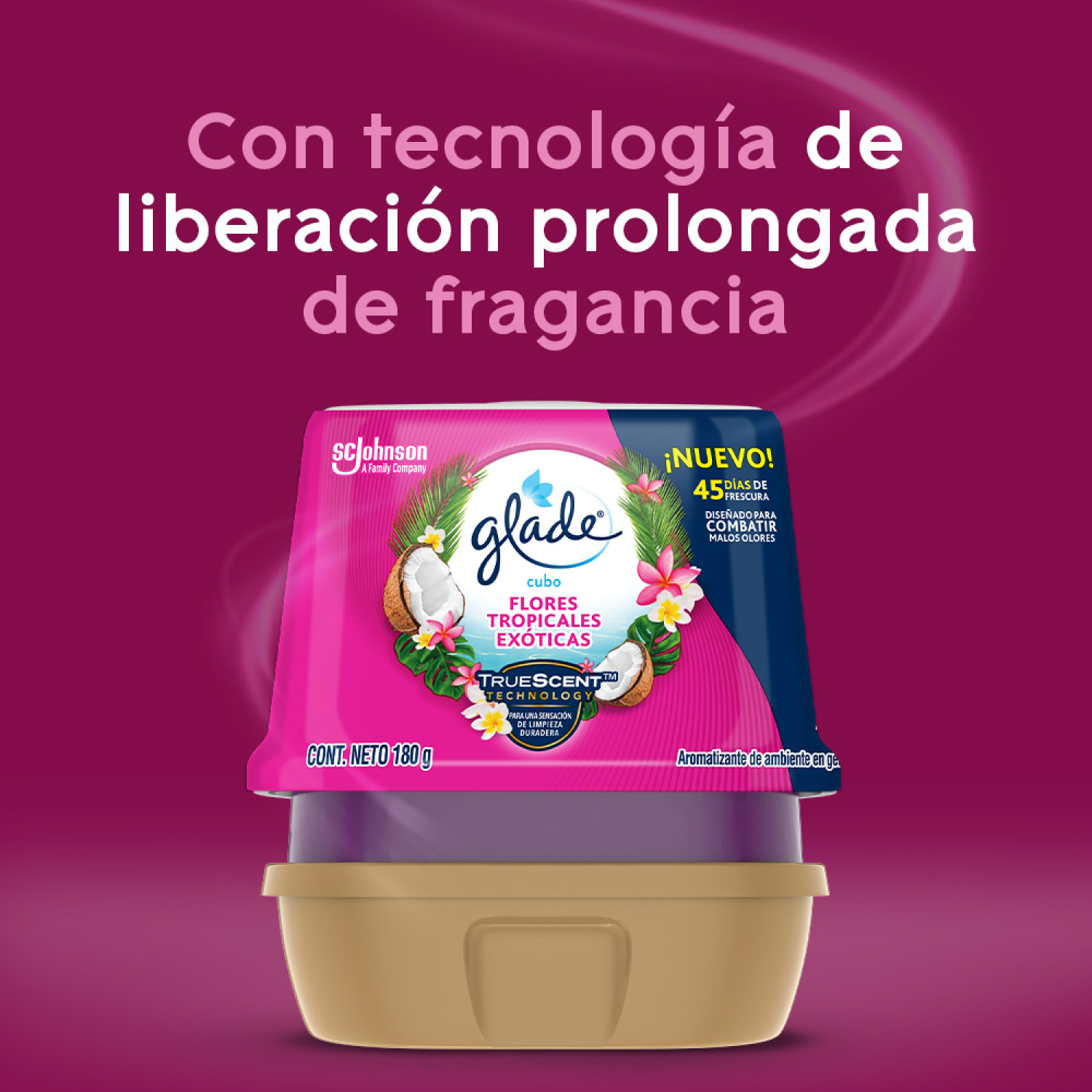 Glade Aromatizante de ambiente en gel Flores Tropicales 180g