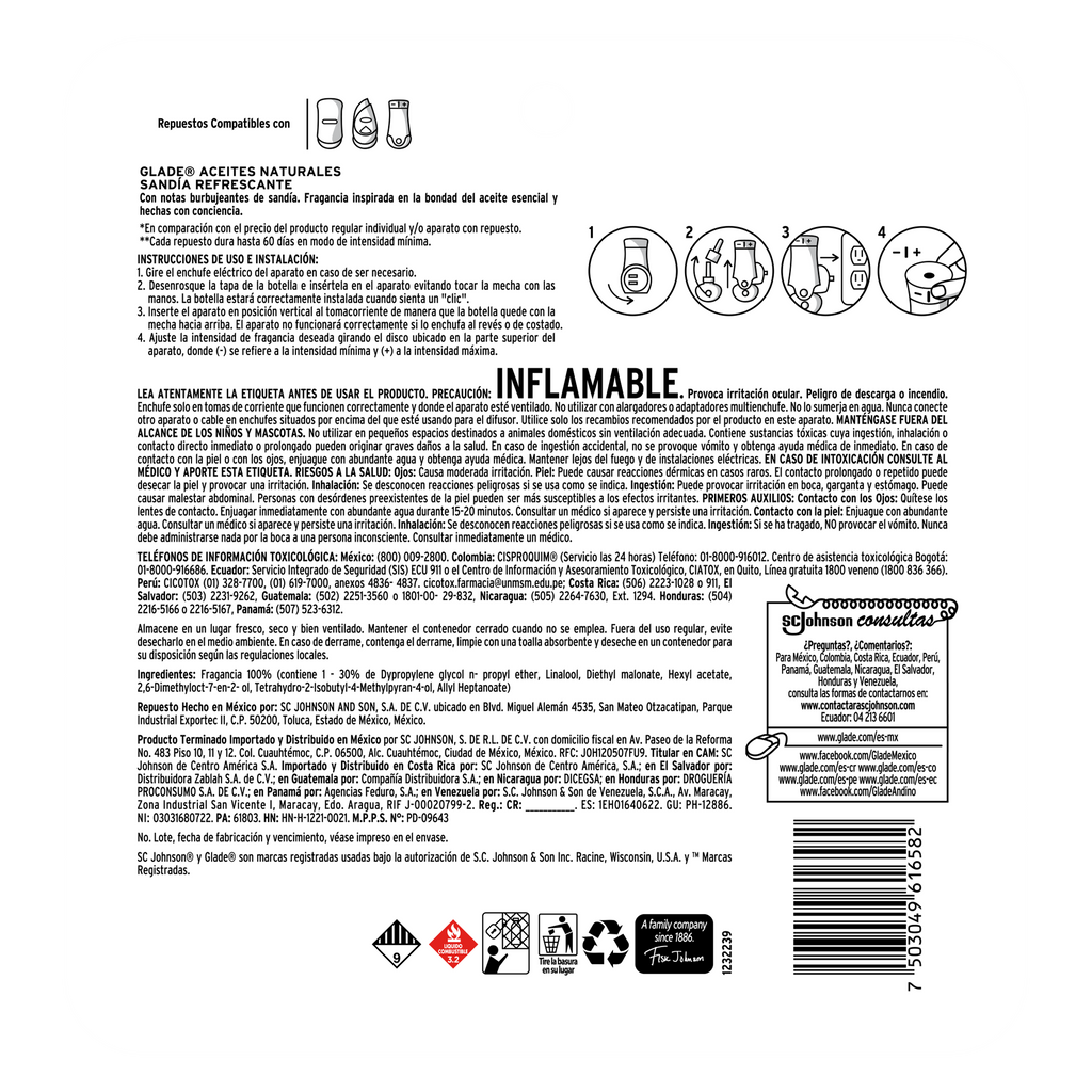 Aromatizante Automático Repuesto Glade Sandía Refrescante 175 g