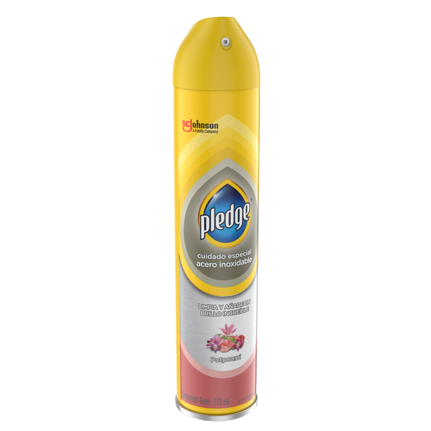 Pledge Lustrador de Muebles de Acero Inoxidable en Aerosol Potpurri 378 mL