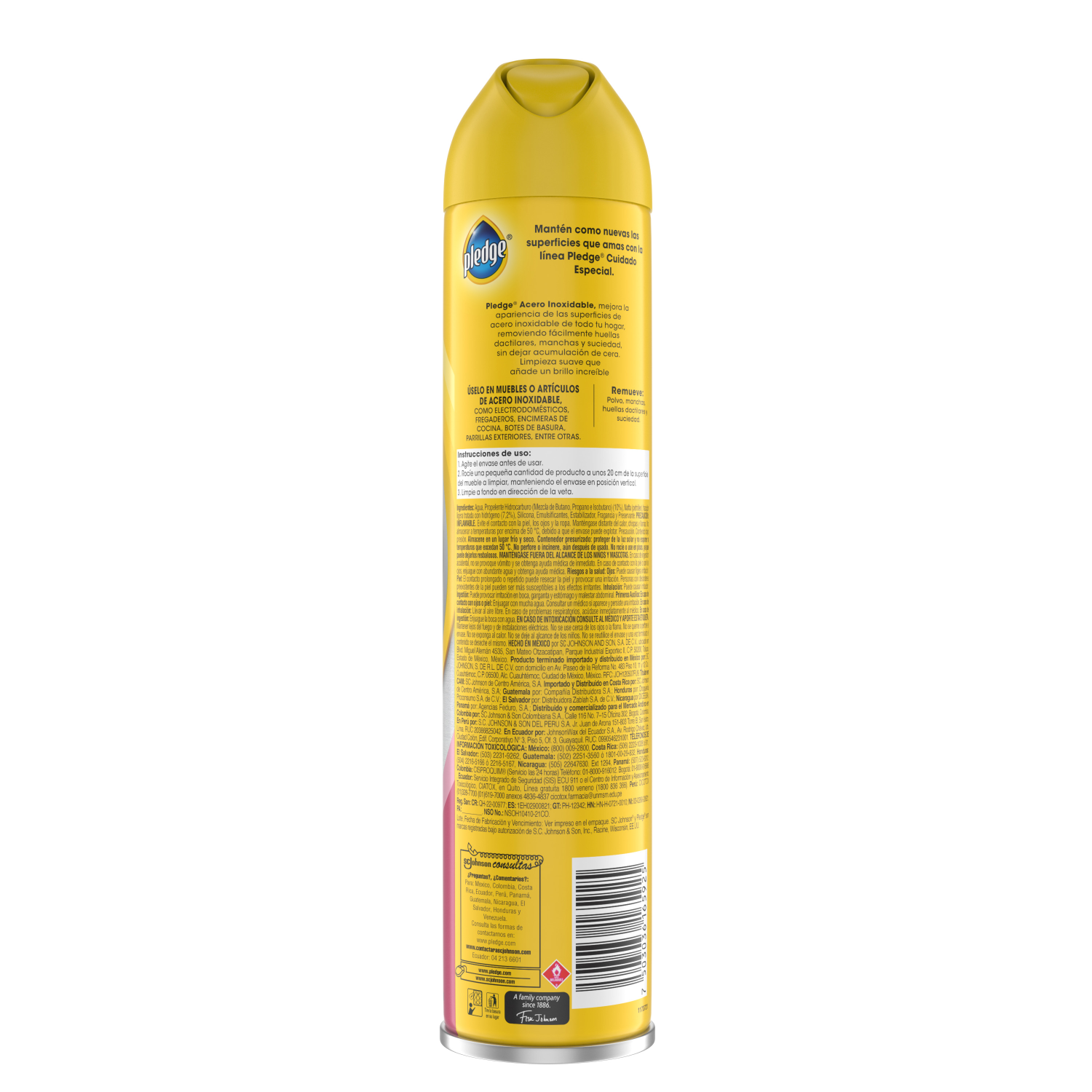 Pledge Lustrador de Muebles de Acero Inoxidable en Aerosol Potpurri 378 mL