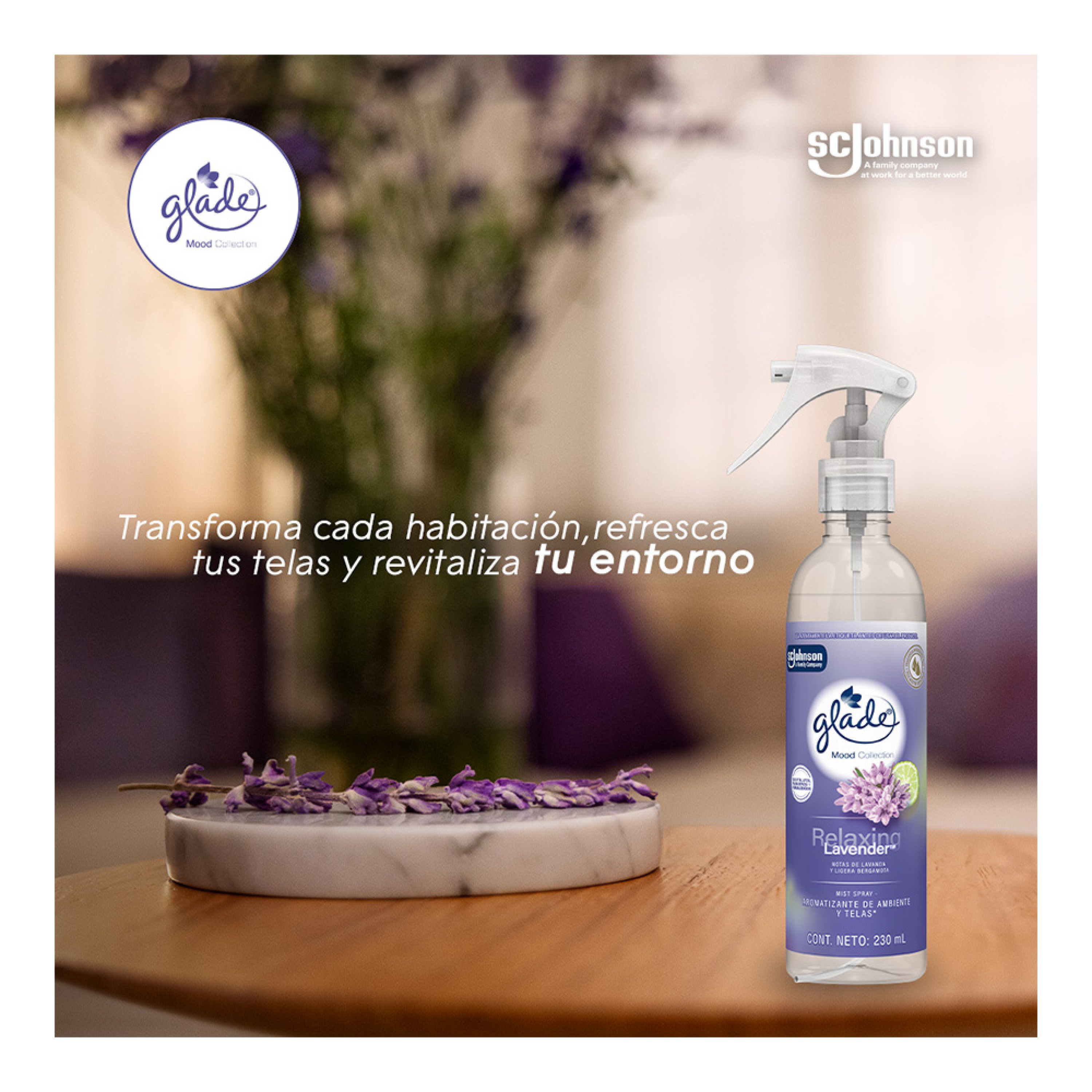 Mist Spray aromatizante de ambiente y telas Glade Cozy Cotton 230 ml