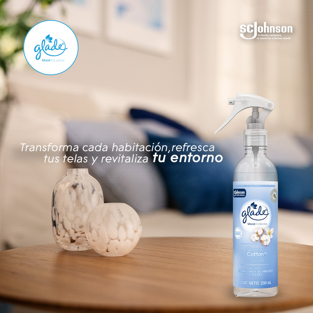 Mist Spray aromatizante de ambiente y telas Glade Cozy Cotton 230 ml