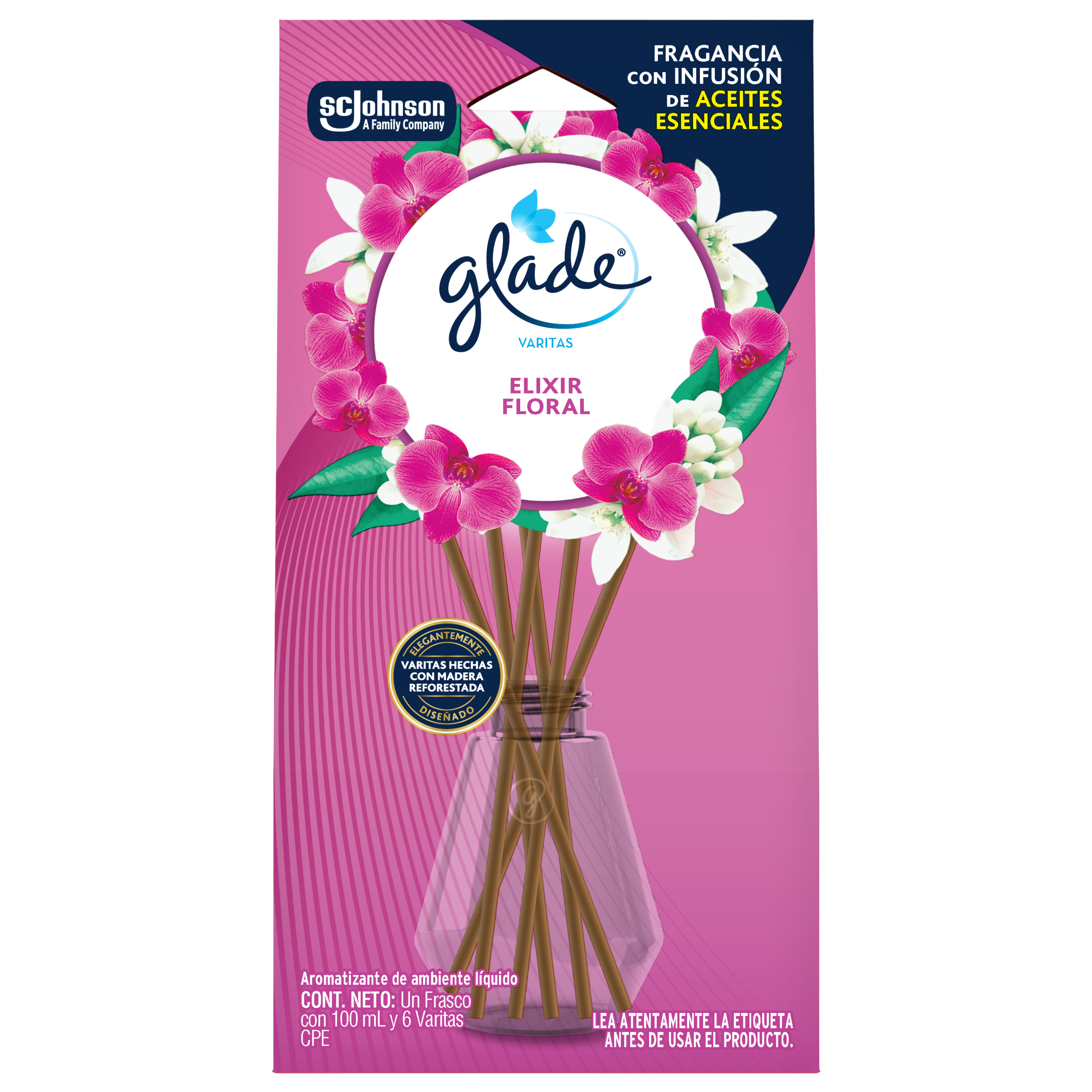 Glade Aromatizante Varitas Elixir Floral 100ml