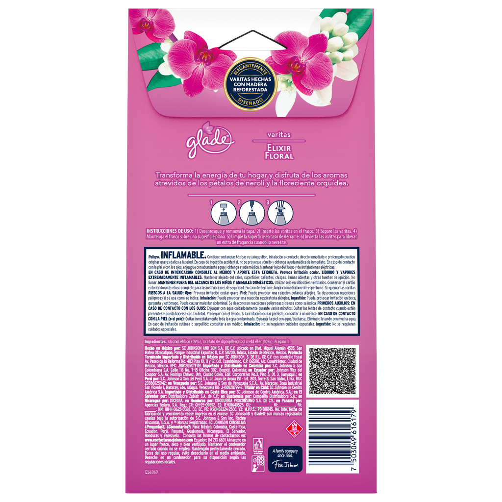 Glade Aromatizante Varitas Elixir Floral 100ml