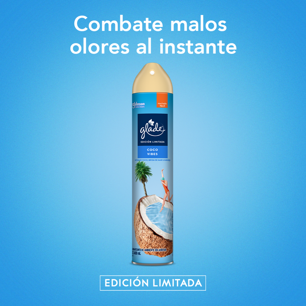 Glade Aromatizante Aerosol Coco Vibes 400 ml