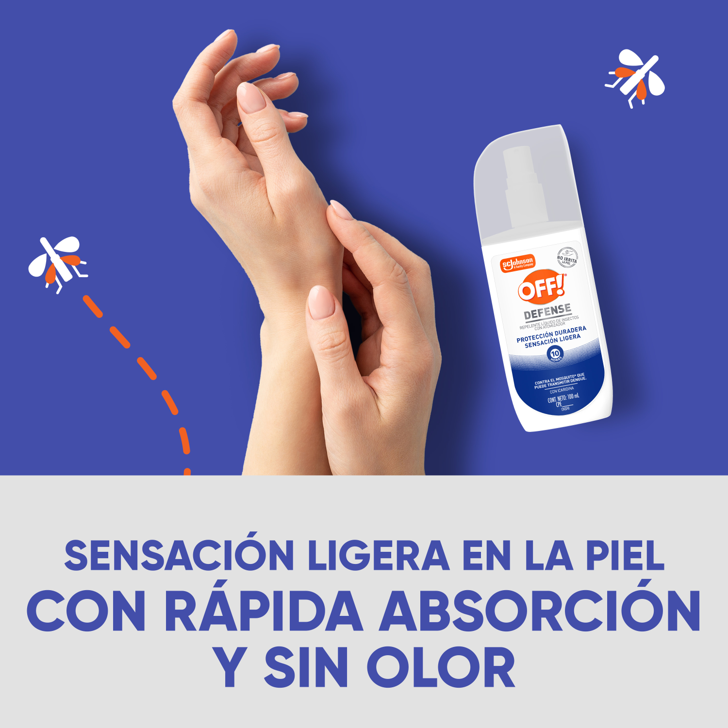 OFF! Defense Repelente Líquido de Insectos con 100 ml Atomizador