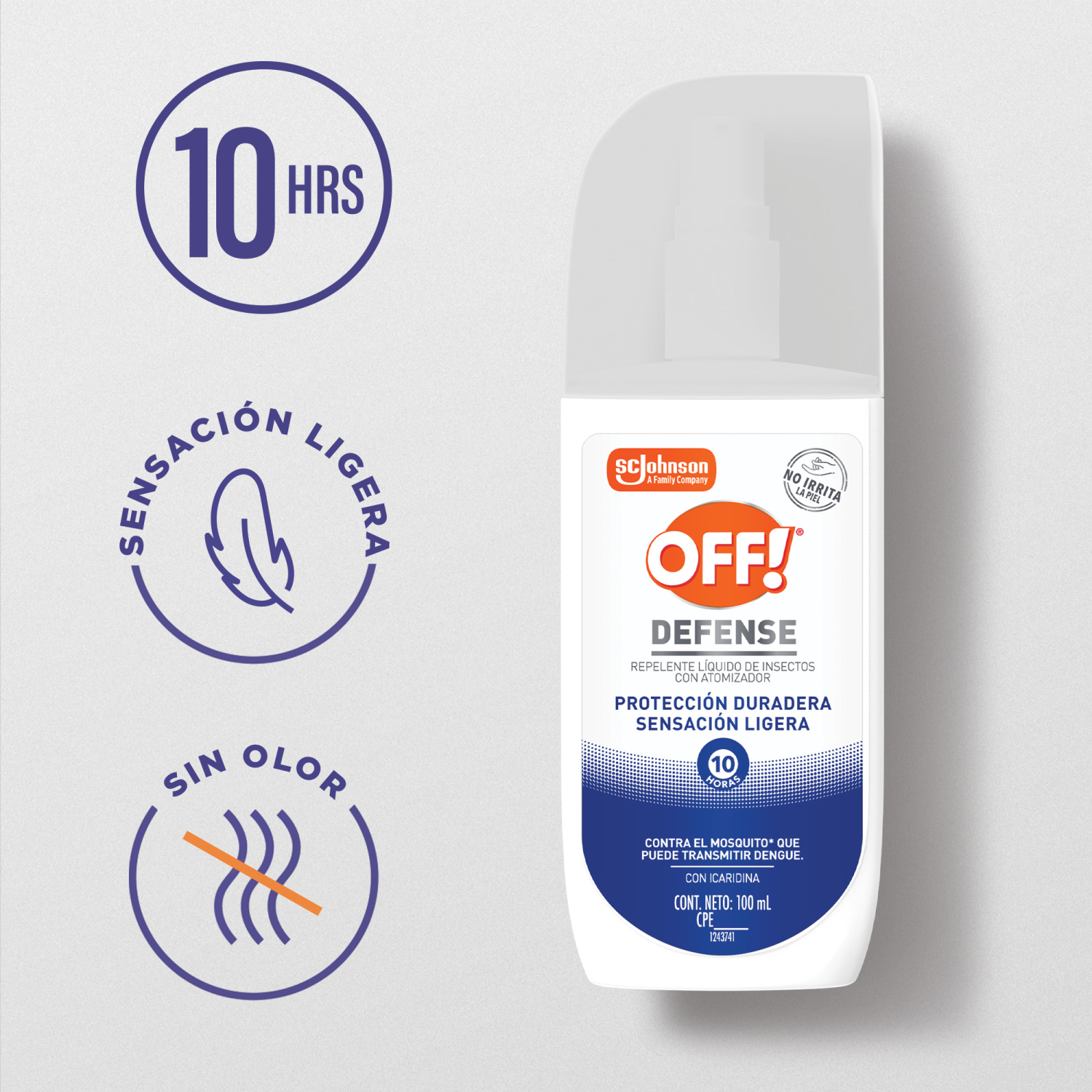 OFF! Defense Repelente Líquido de Insectos con 100 ml Atomizador