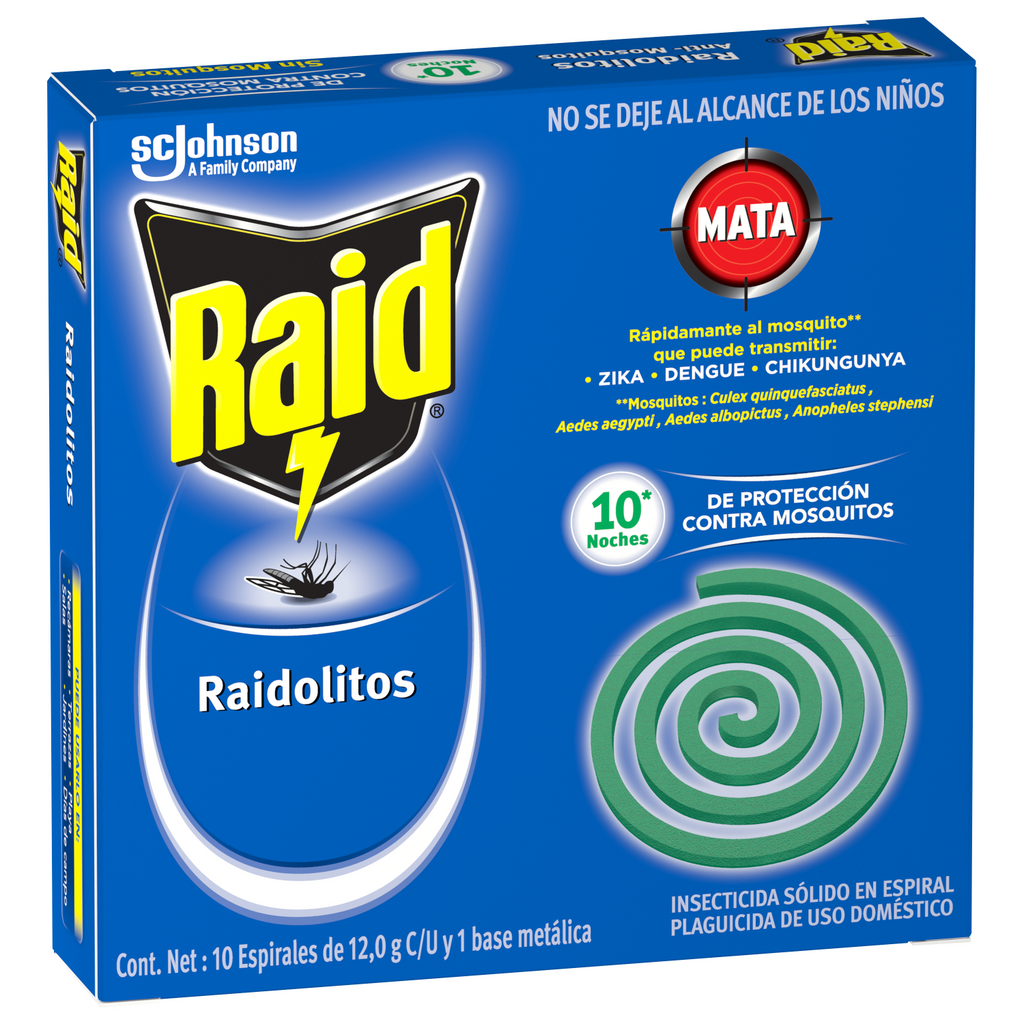 Raid Raidolitos® Verdes 10 espirales