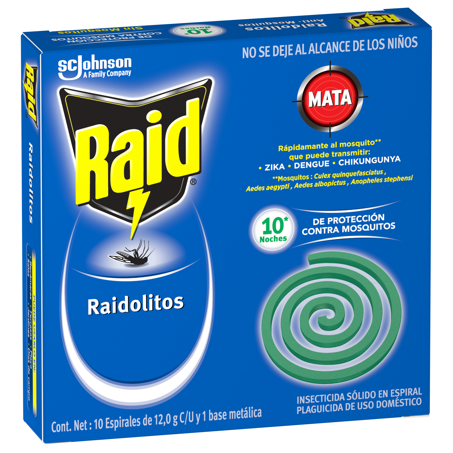 Raid Raidolitos® Verdes 10 espirales