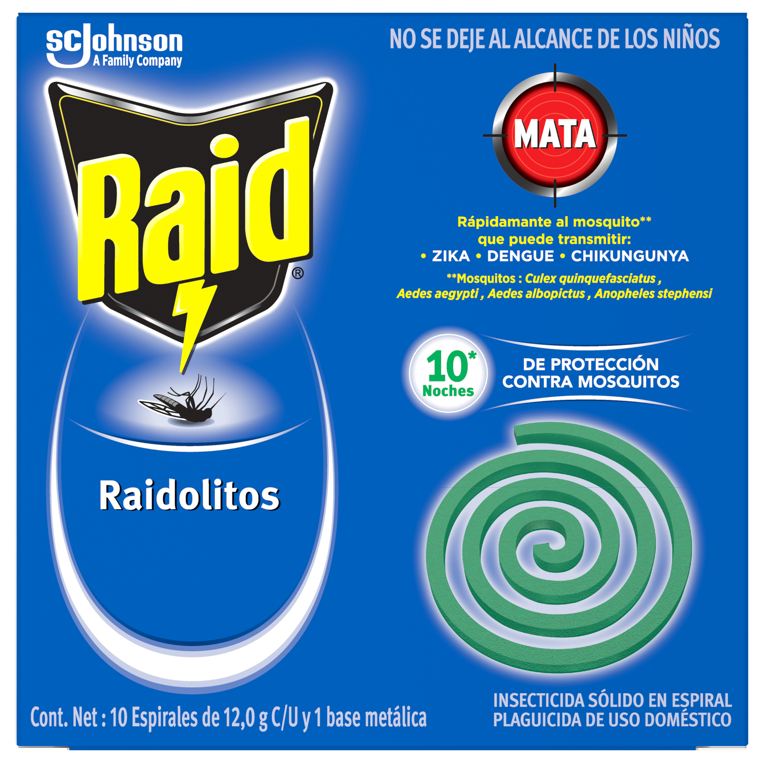 Raid Raidolitos® Verdes 10 espirales