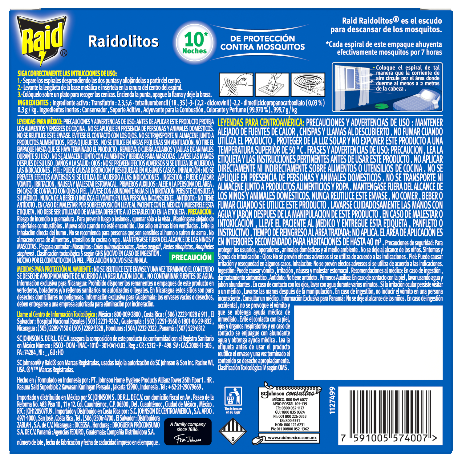 Raid Raidolitos® Verdes 10 espirales
