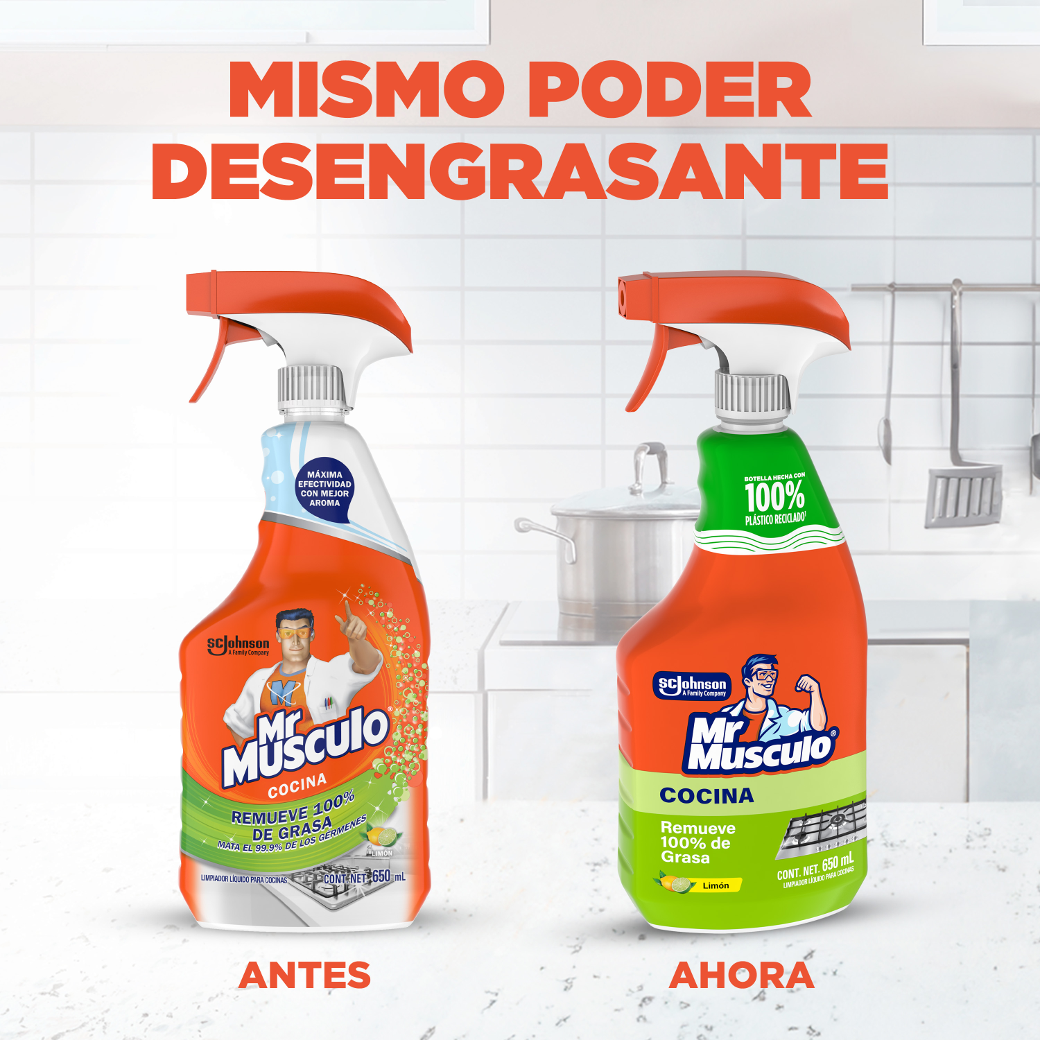 Mr. Músculo Desengrasante, Limón, Gatillo 650mL
