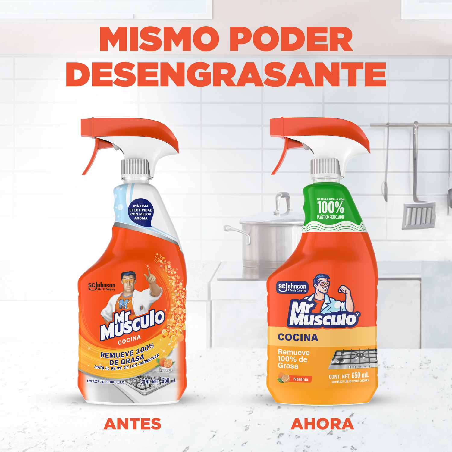 Mr. Músculo Desengrasante, Naranja, Gatillo 650mL