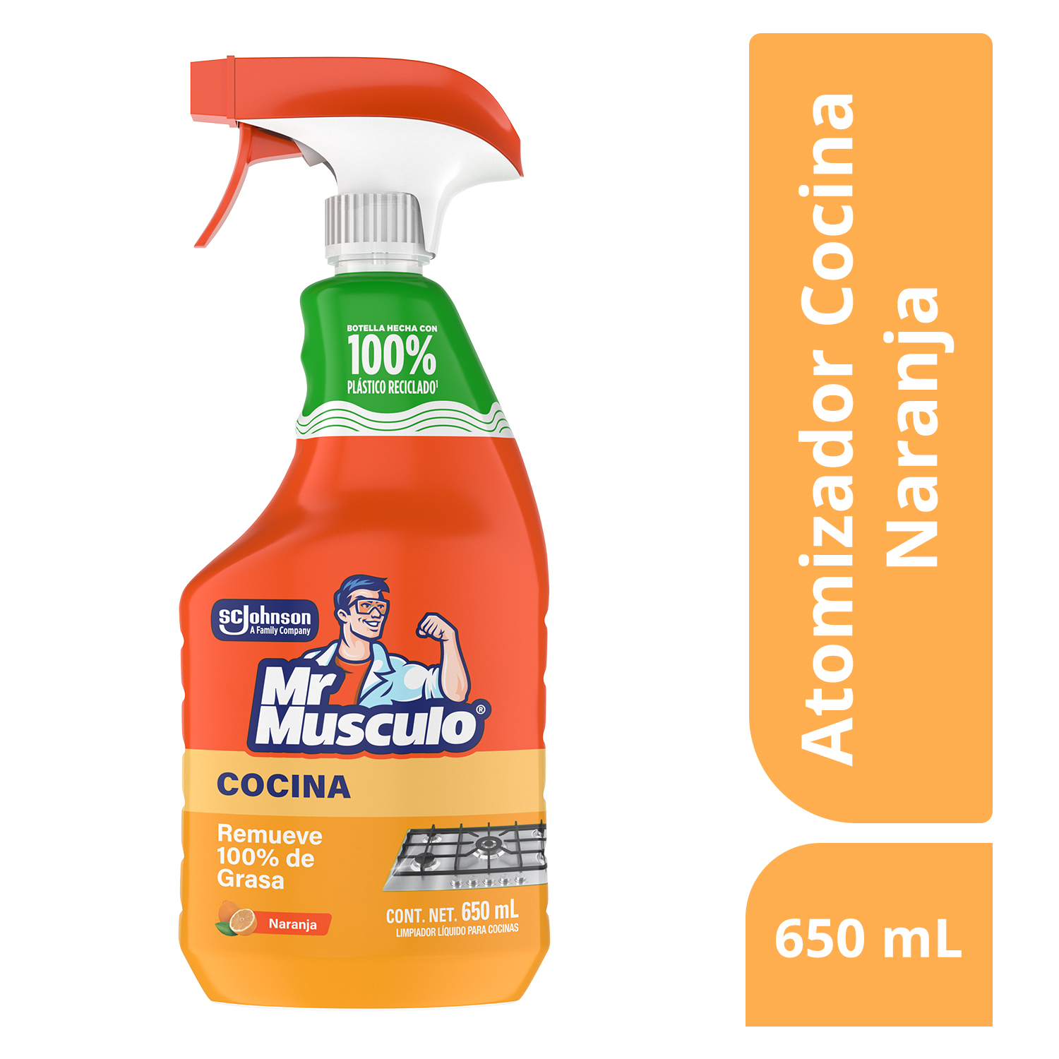 Mr. Músculo Desengrasante, Naranja, Gatillo 650mL