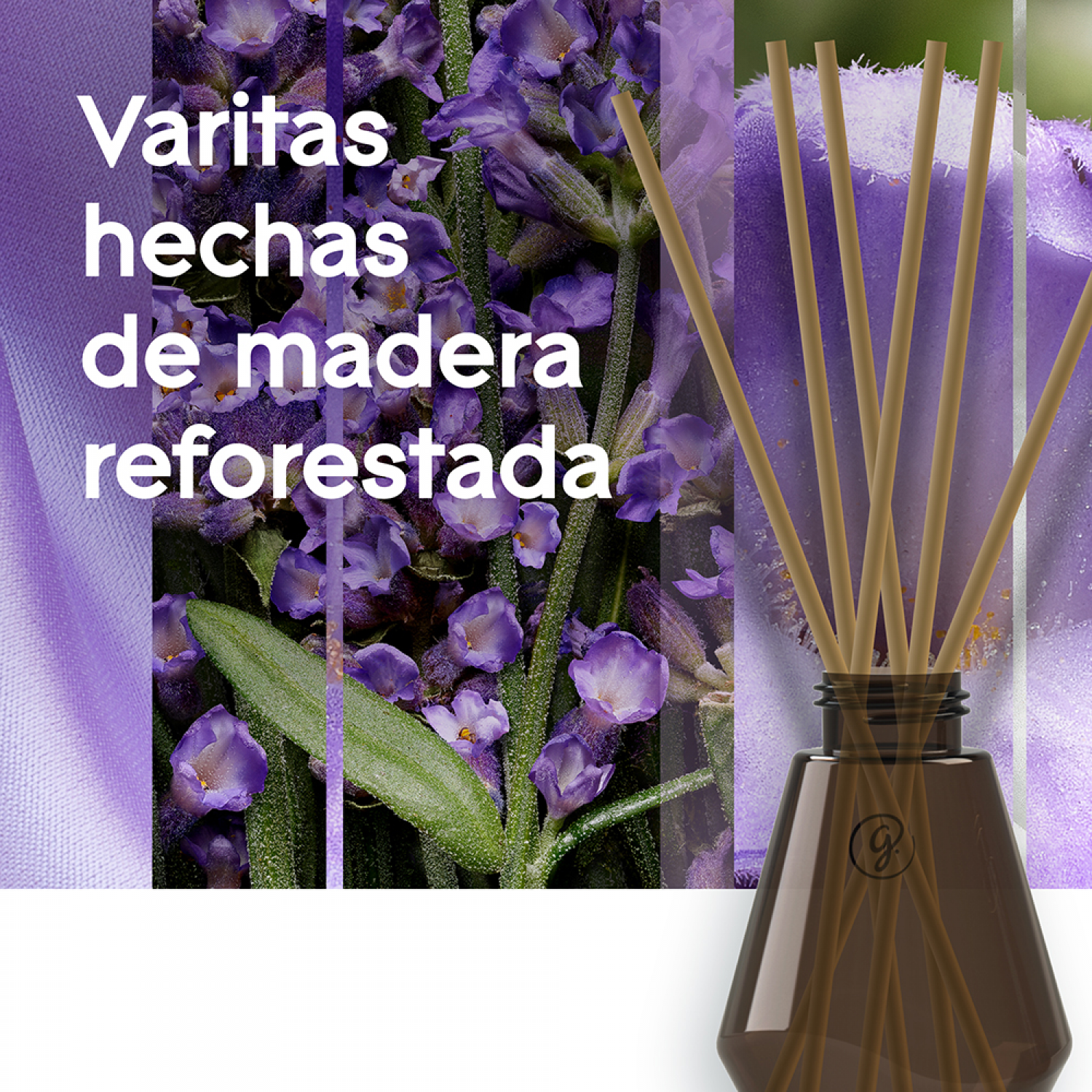 Glade® Aromatizante Varitas Campos de Lavanda Frasco con 100 ml y 6 Varitas