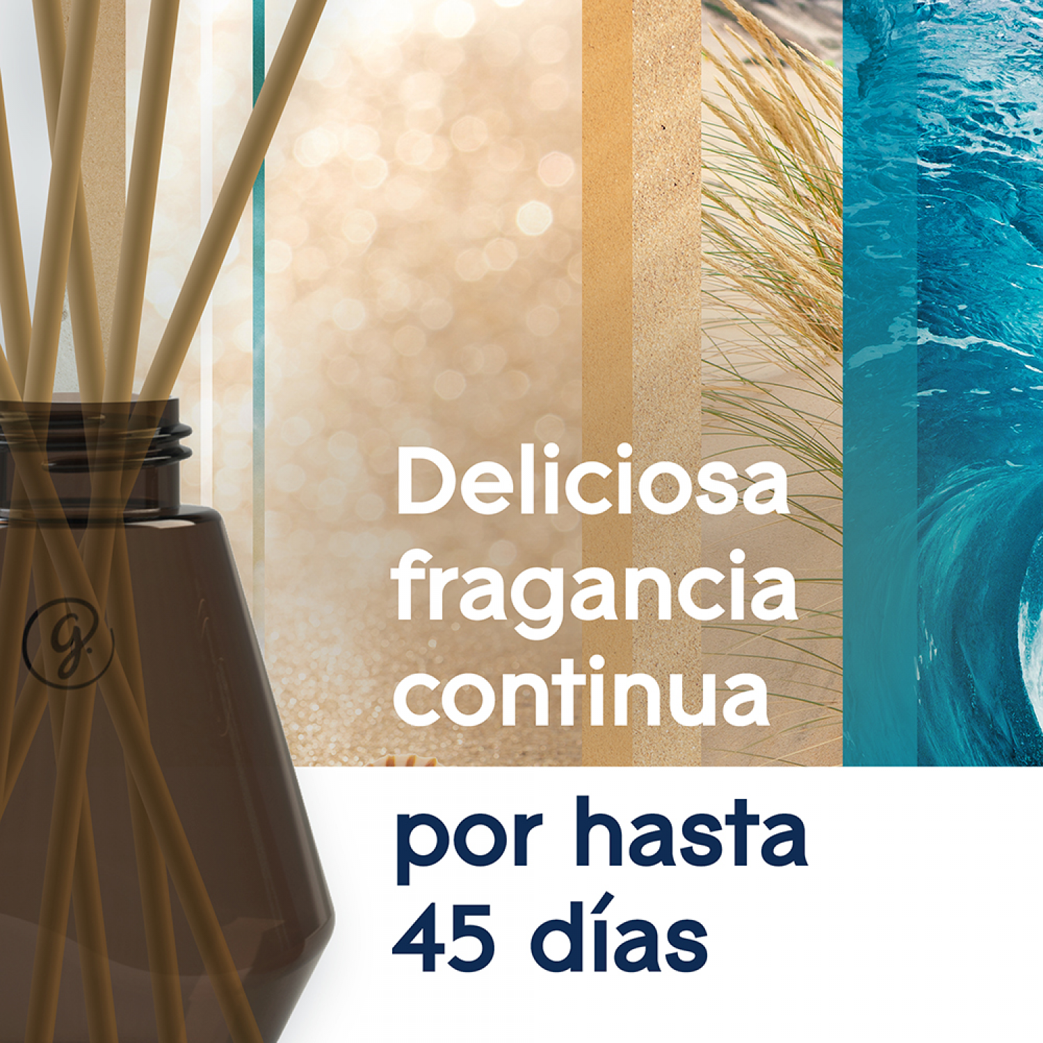 Glade Aromatizante Varitas Paraíso Azul Frasco con 100 ml y 6 Varitas
